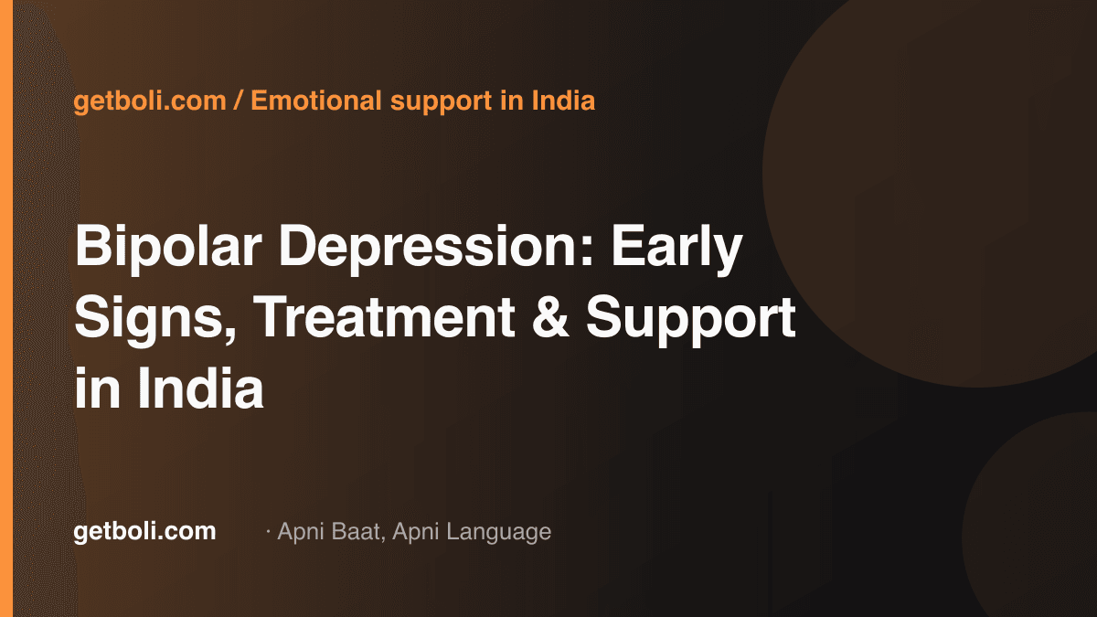 Illustrated editorial cover for “Bipolar Depression: Early Signs, Treatment & Support in India”.