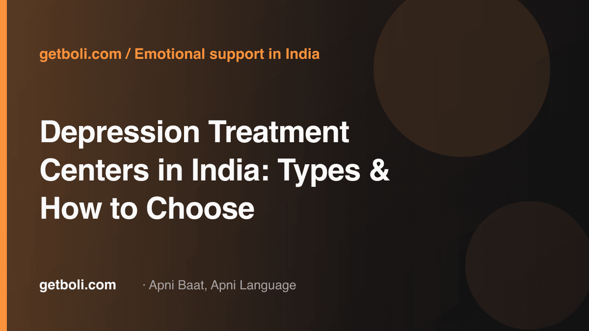 Illustrated editorial cover for “Depression Treatment Centers in India: Types & How to Choose”.