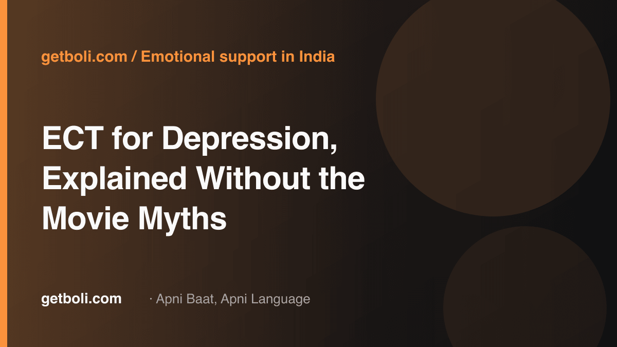 Illustrated editorial cover for “ECT for Depression, Explained Without the Movie Myths”.