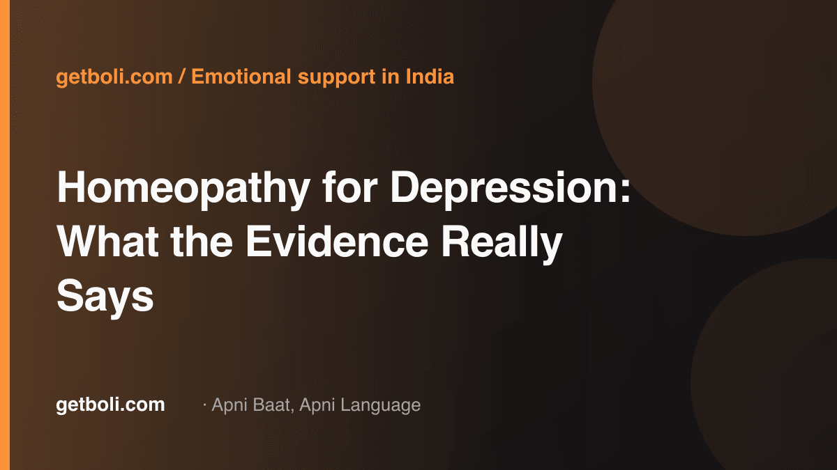 Illustrated editorial cover for “Homeopathy for Depression: What the Evidence Really Says”.