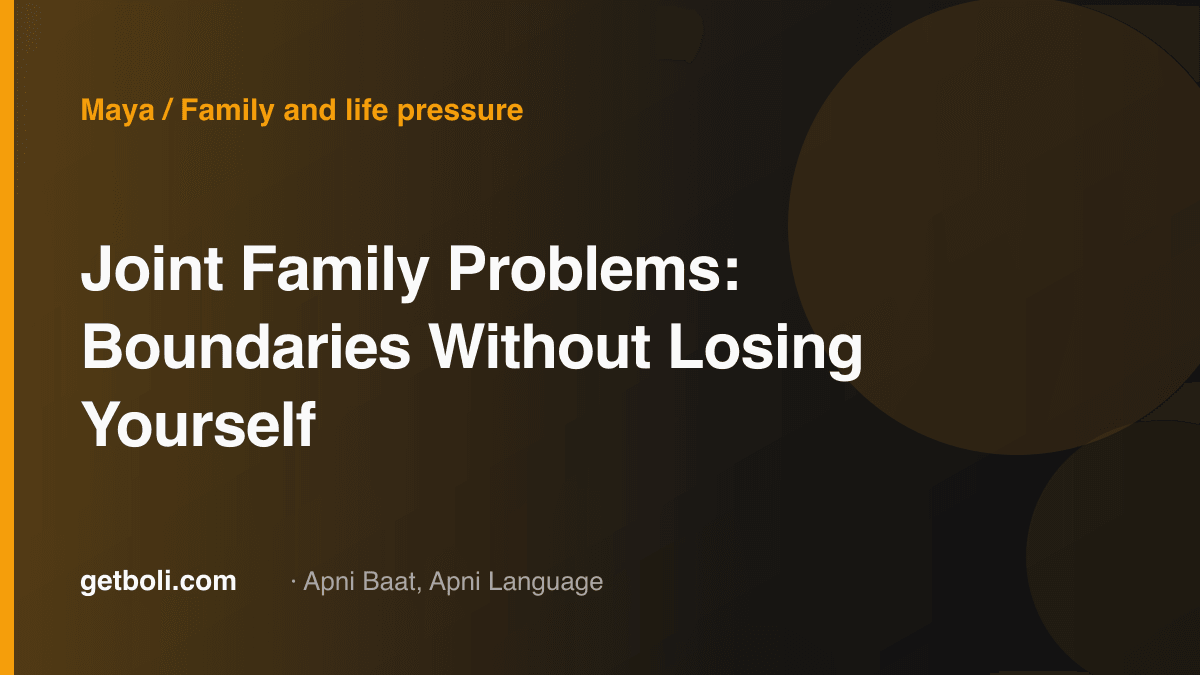 Illustrated editorial cover for “Joint Family Problems: Boundaries Without Losing Yourself”.