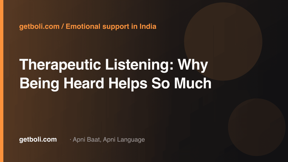 Illustrated editorial cover for “Therapeutic Listening: Why Being Heard Helps So Much”.