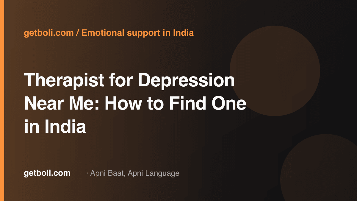 Illustrated editorial cover for “Therapist for Depression Near Me: How to Find One in India”.