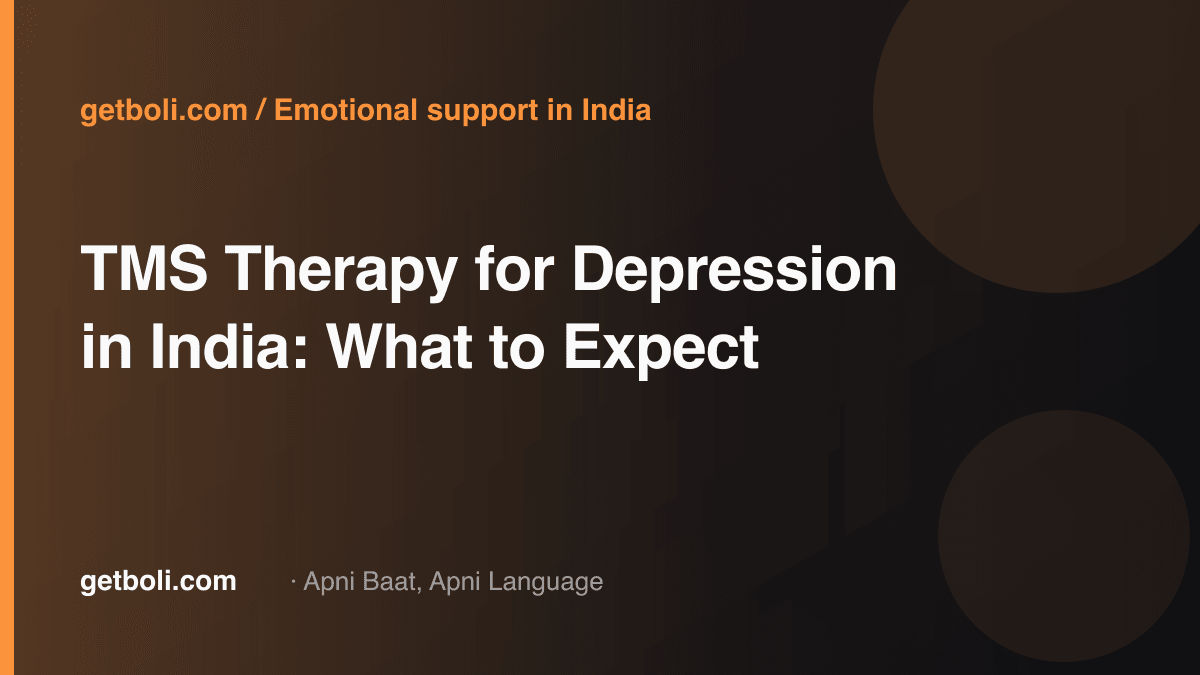 Illustrated editorial cover for “TMS Therapy for Depression in India: What to Expect”.