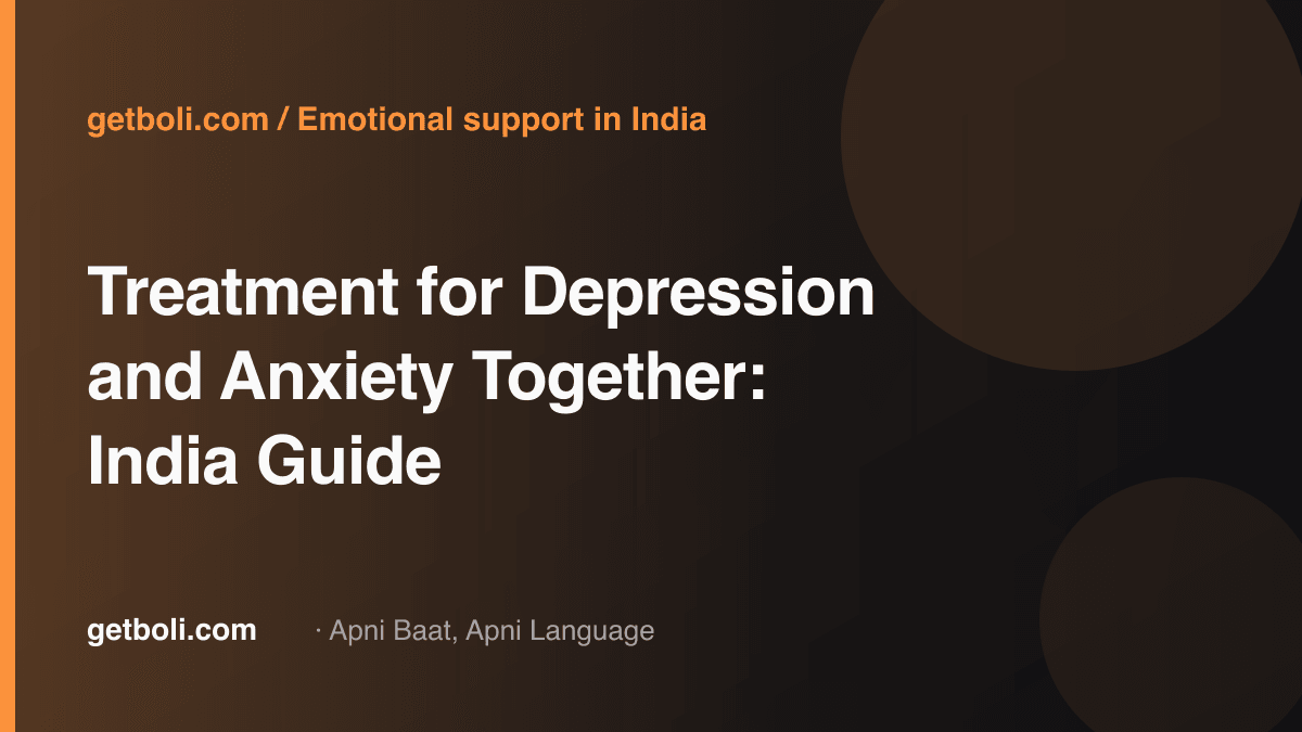 Illustrated editorial cover for “Treatment for Depression and Anxiety Together: India Guide”.